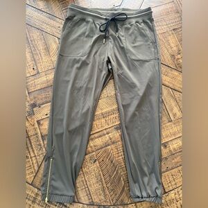 ZYIA Olive Green Peak zipper joggers